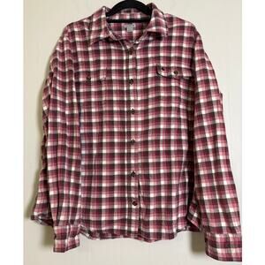 Carhartt Women's XXL 20 Pink Soft Button Front Long Sleeve Flannel Shirt
